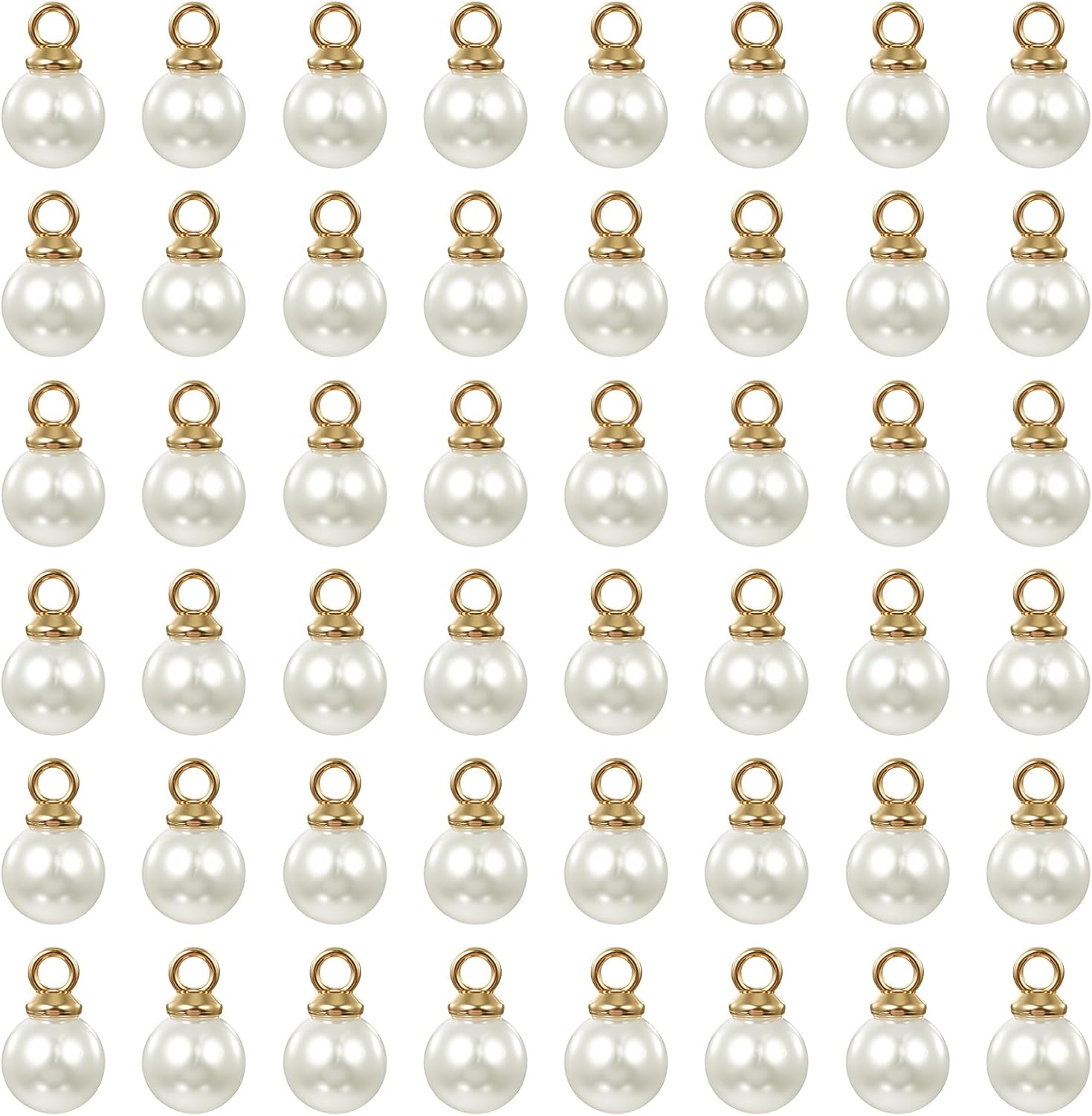 100 PCS Pearl Charms, Pearls for Jewelry Making, Faux Pearl Pendant Drops Beads for DIY Jewelry Making, Bracelets, Earrings, Necklace, Wedding Crafts