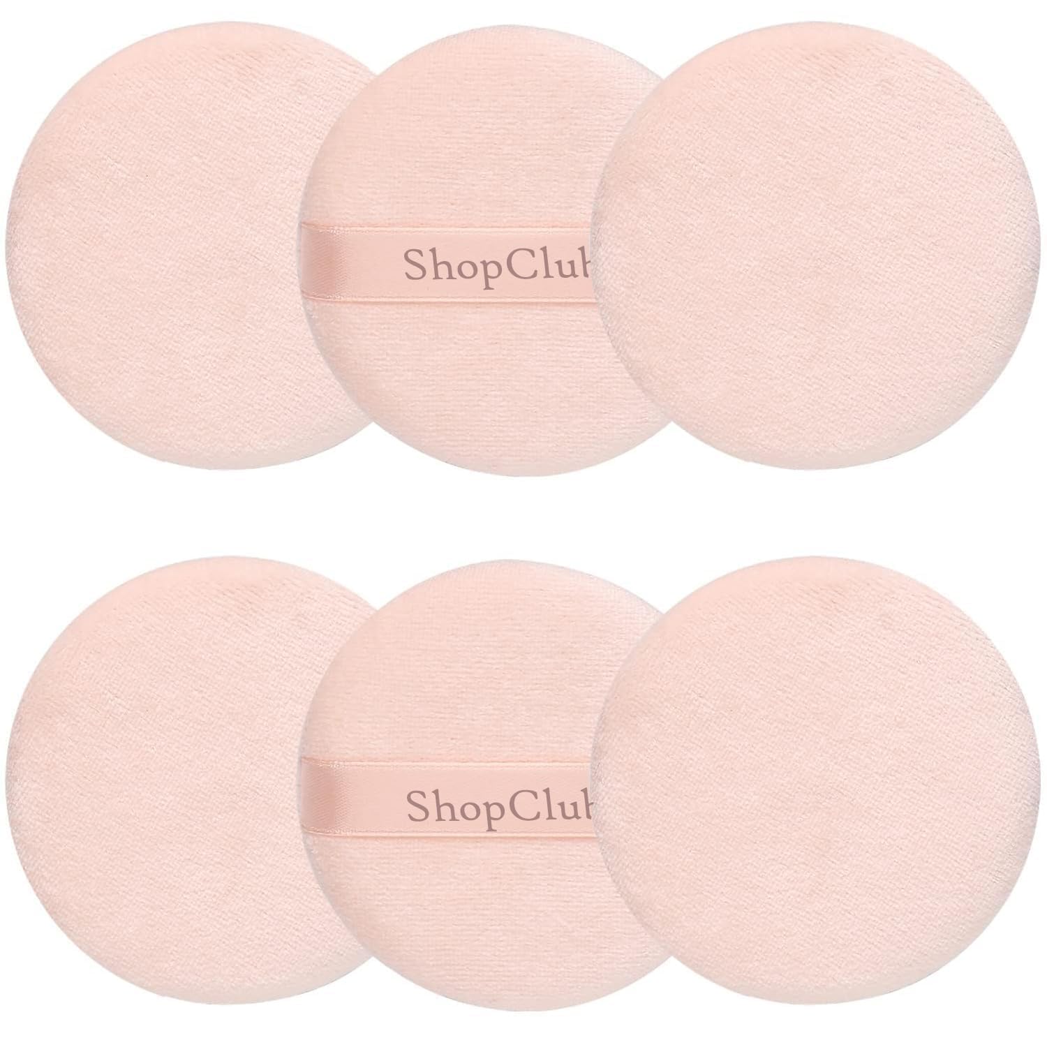ShopClubRound Shape Makeup Sponge for Face Powder | Ultra Soft Latex-Free Make Up Blender Puff for Liquid and Cream Cosmetics. (Pack of 6 Pieces)