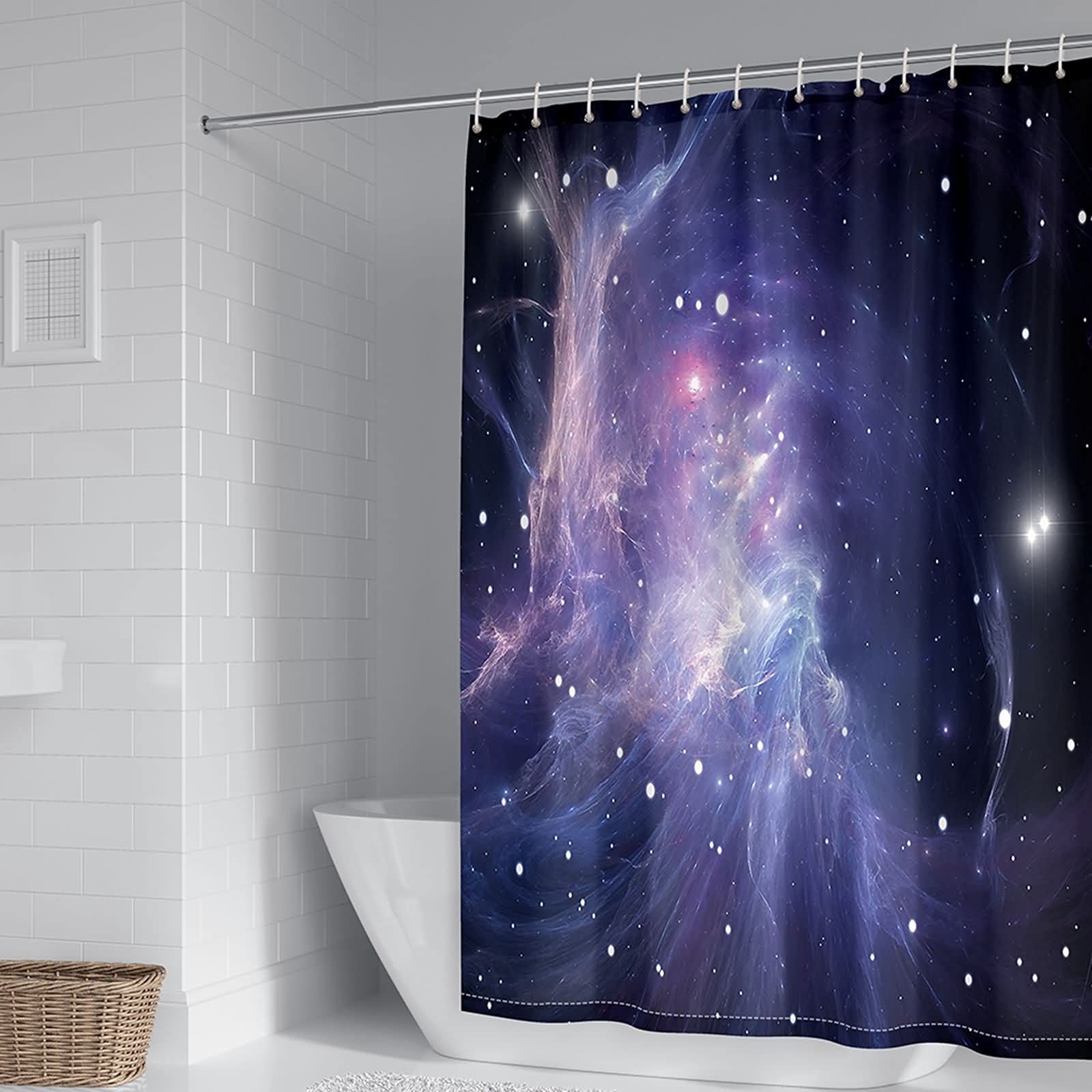 Rideau de douche nébuleuse polyester pour une ambiance relaxation sous la douche