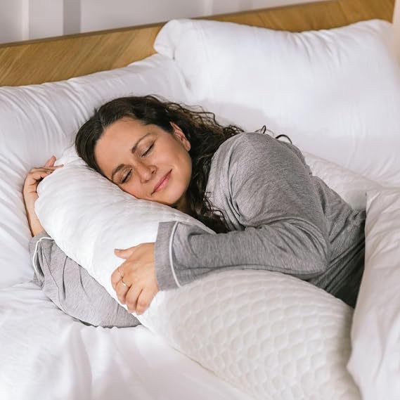 MedCline Cooling J-Shaped Full Length Body Pillow for Side Sleepers