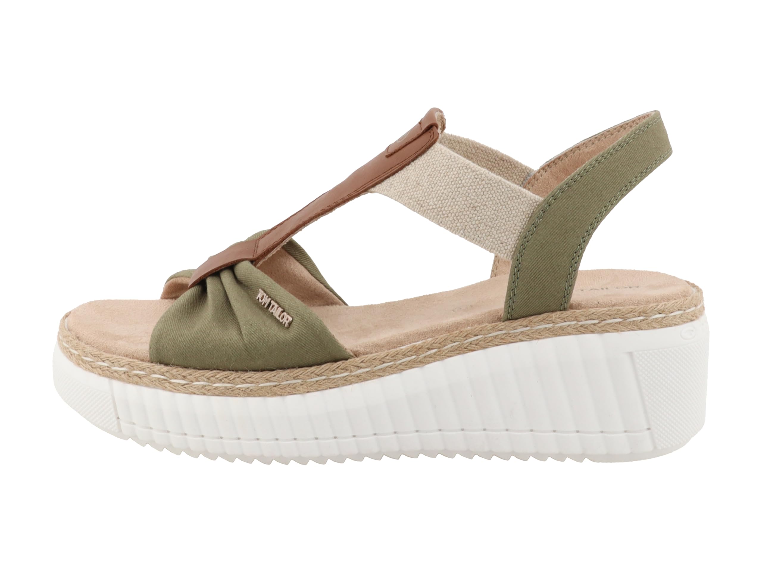 TOM TAILOR Women's 9590240005 Wedge Sandals, Green, 38 EU, Green, 6 UK