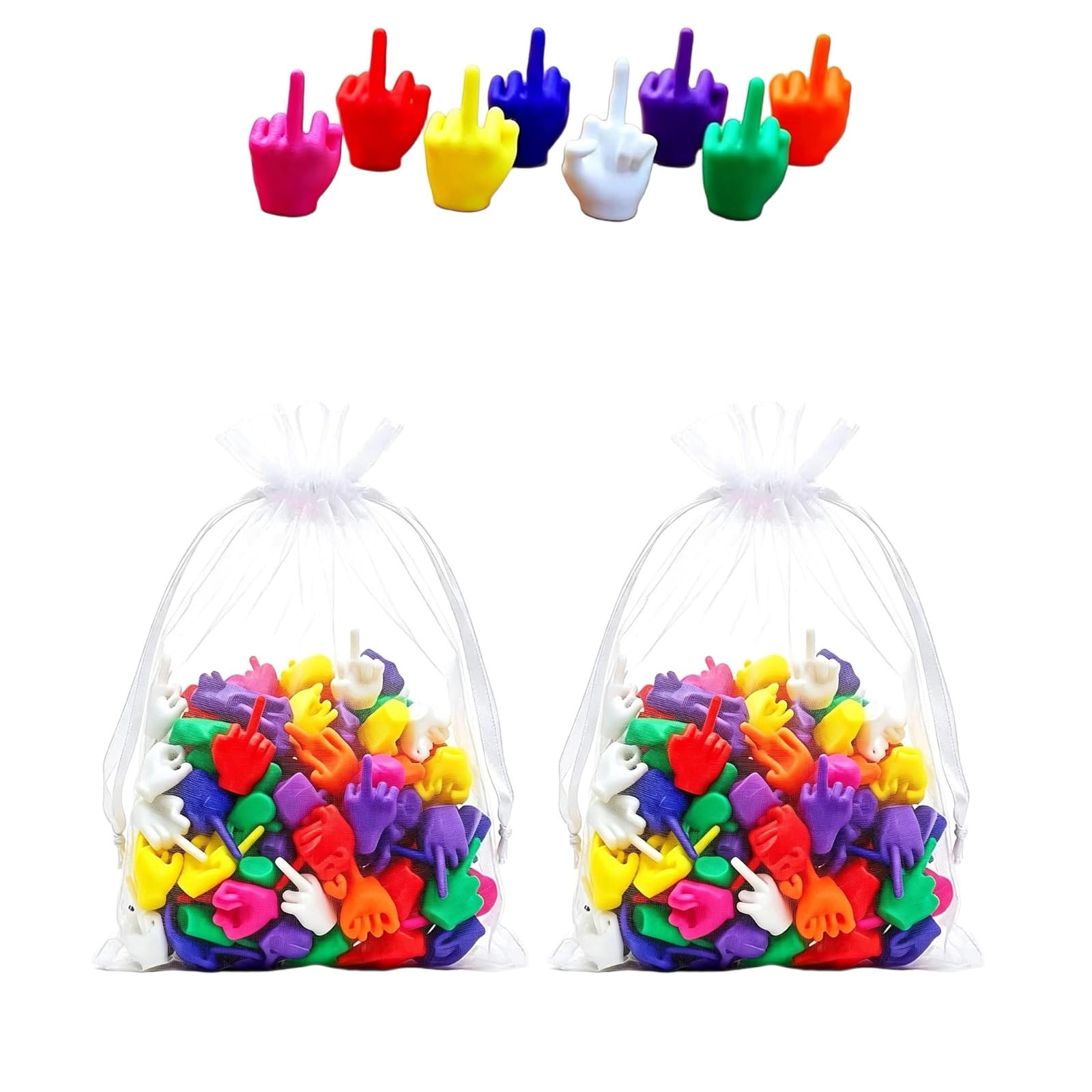 Mini Middle Fingers 100 Pack Novelty Gag Funny Set Christmas Party Decor