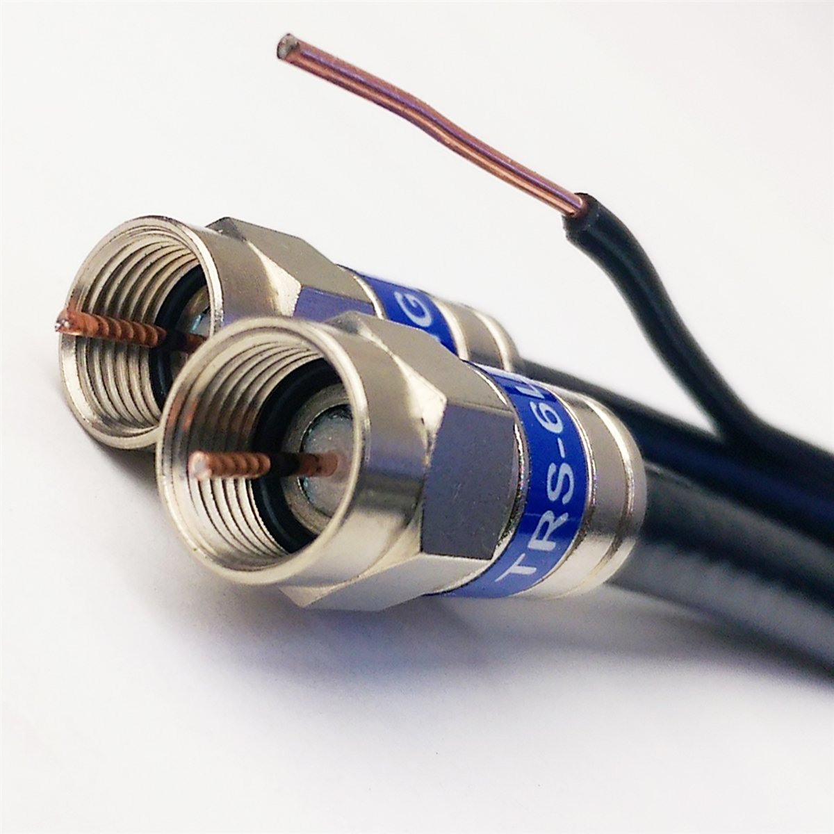 Buy 50ft 3Ghz Aerial Dual RG6 w/Ground Messenger COAXIAL Cable 18AWG