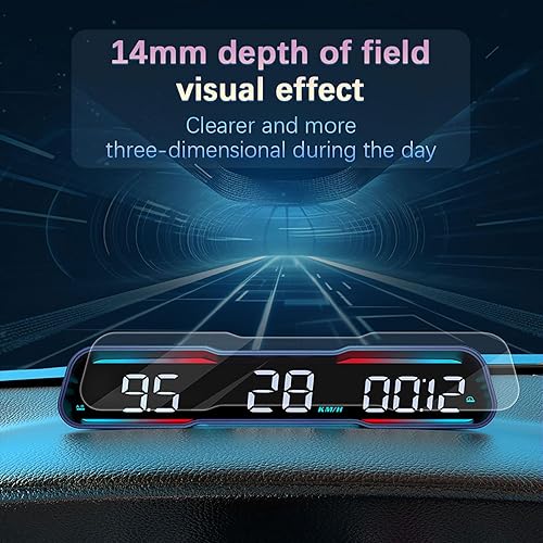 Miniatura 3 de Qfansi Velocímetro digital GPS con pantalla universal para coche, pantalla LCD grande, medidor HUD con velocidad MPH, alerta de conducción fatiga y