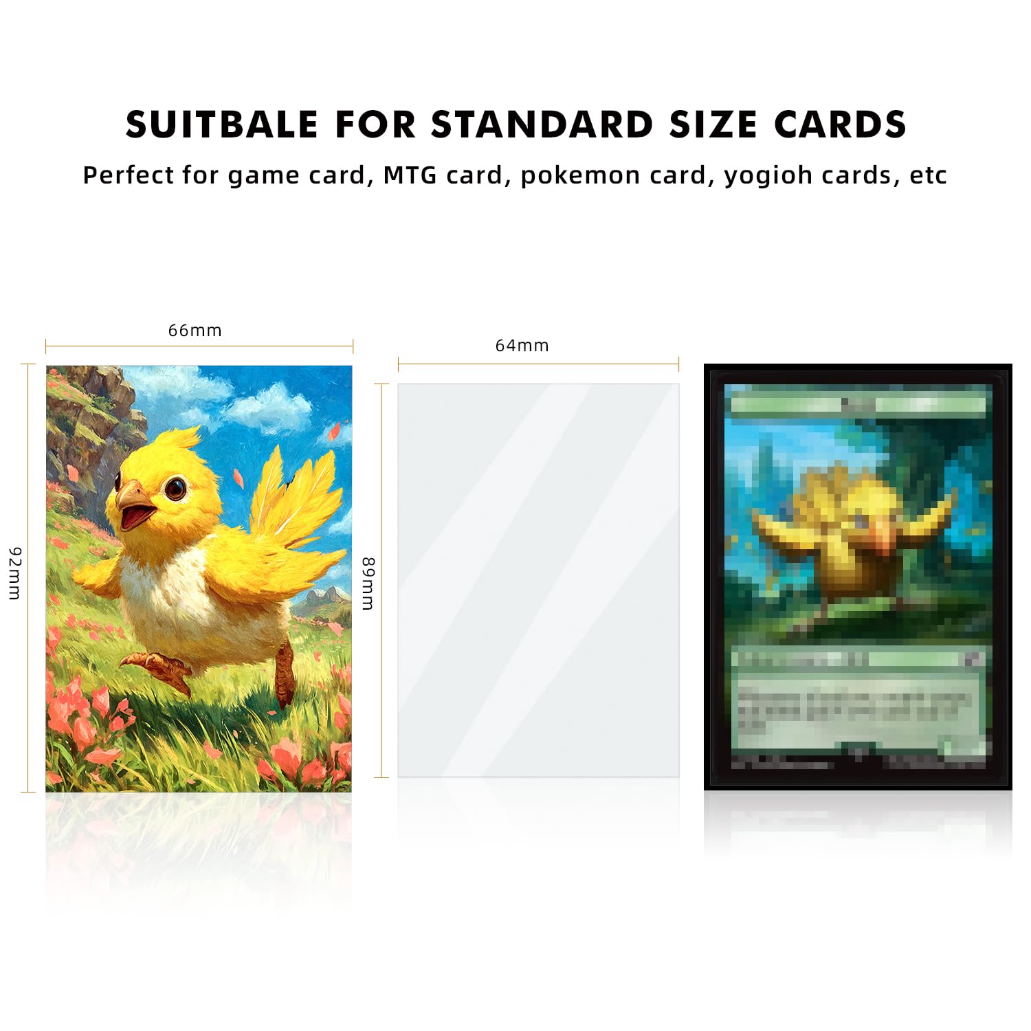 Amazon.com: Katomula 100 MTG Card Sleeves with 100 Inner Sleeve, Textured  Back Art Sleeves, Fit Standard Size Cards-Painting Chocobo : Toys & Games