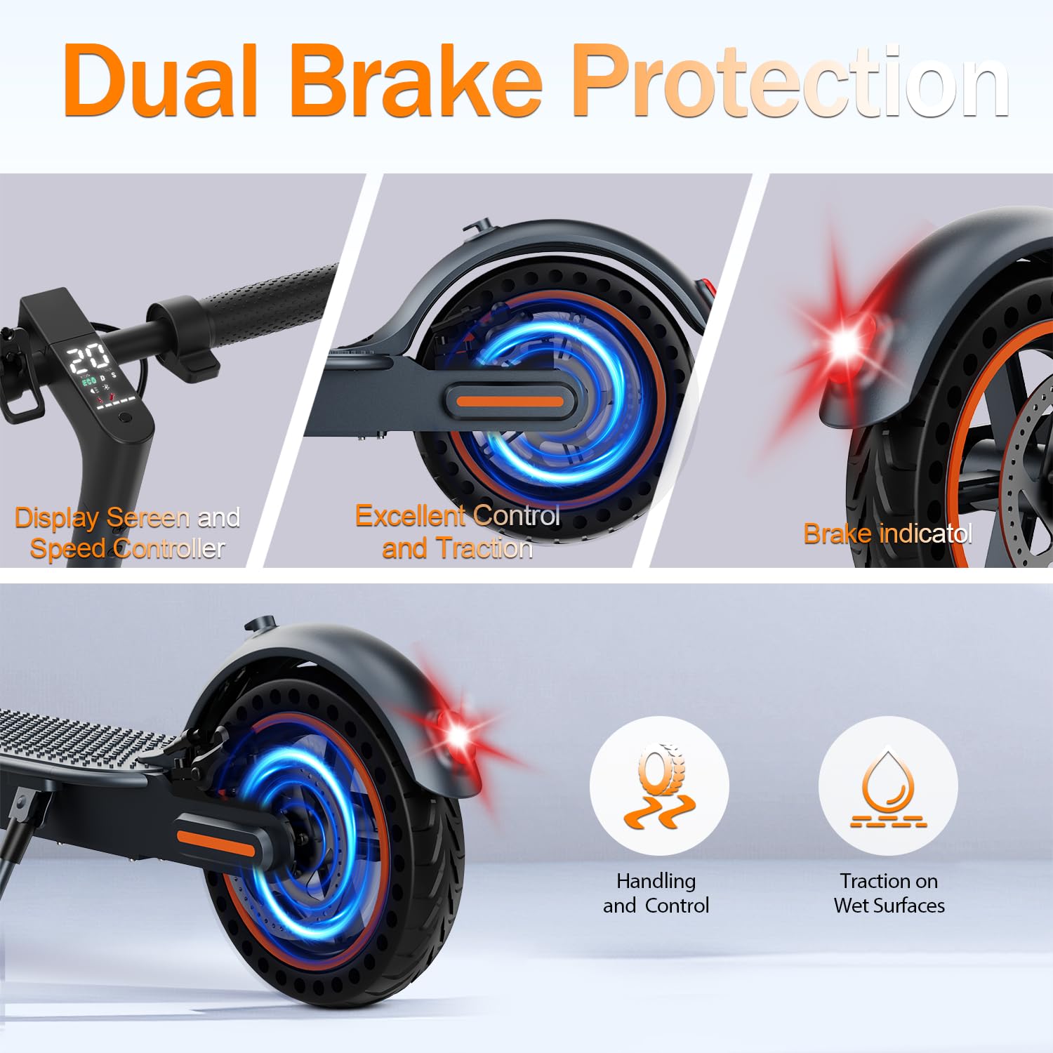 QnQ Trottinettes Électriques Adulte, 2026 Trottinette Pliable 8,5", Moteur 500W/25KM/H Autonomie 30KM, Pneus Nid d'abeille Increvables, Contrôle Via APP et Affichage LED,Batterie 36V 10.4Ah, Max 120kg
