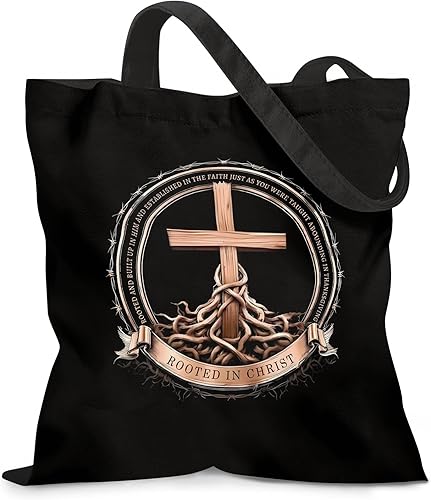 Miniatura 18 de Bolsa de lona estética para mujer, con cierre magnético a presión y bolsillo interior con cremallera, bolsa reutilizable Chica