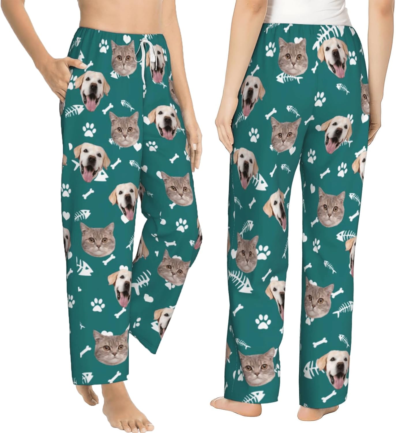 Personalized Pajamas Pants with Photo for Men Women, Custom Pajama Pants Anniversary, Mens Pajama Pants with Pockets - Image 3