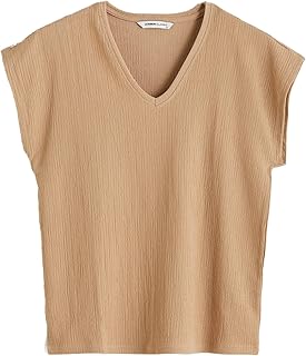 تيشرت منسوج برقبة على شكل V للنساء من ال سي وايكيكي