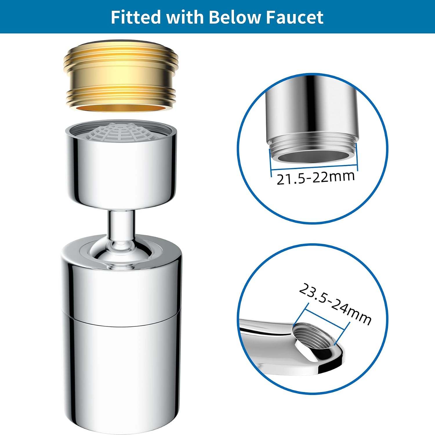 360° Swivel NSF-certified Faucet Aerator: Water-Saving Chrome, versus Eco Trends