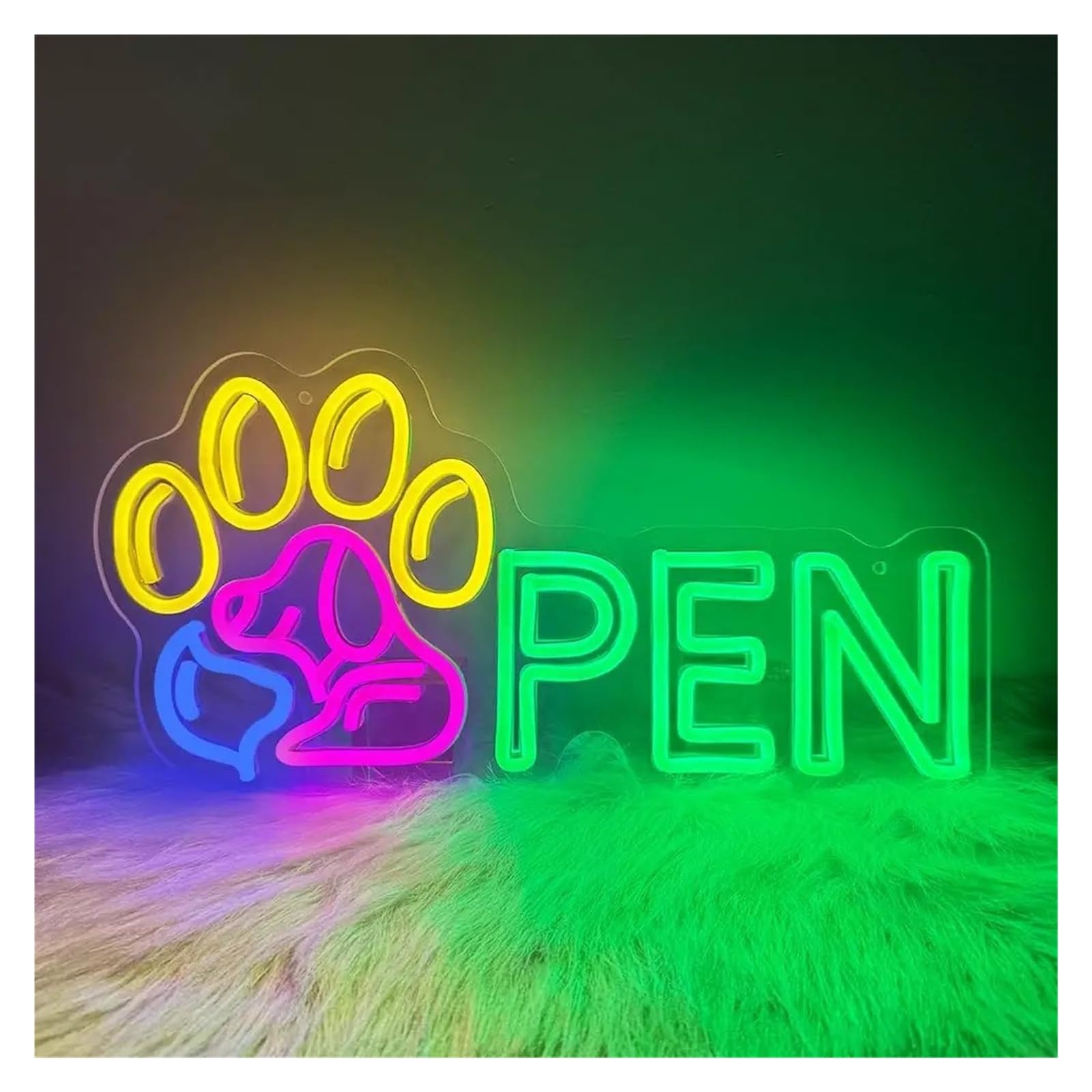 RONGCH Hanging Art Neon Signs Pet Grooming Neon Sign for Bedroom Shop Hospital Salon Store Spa Decor 41x21cm