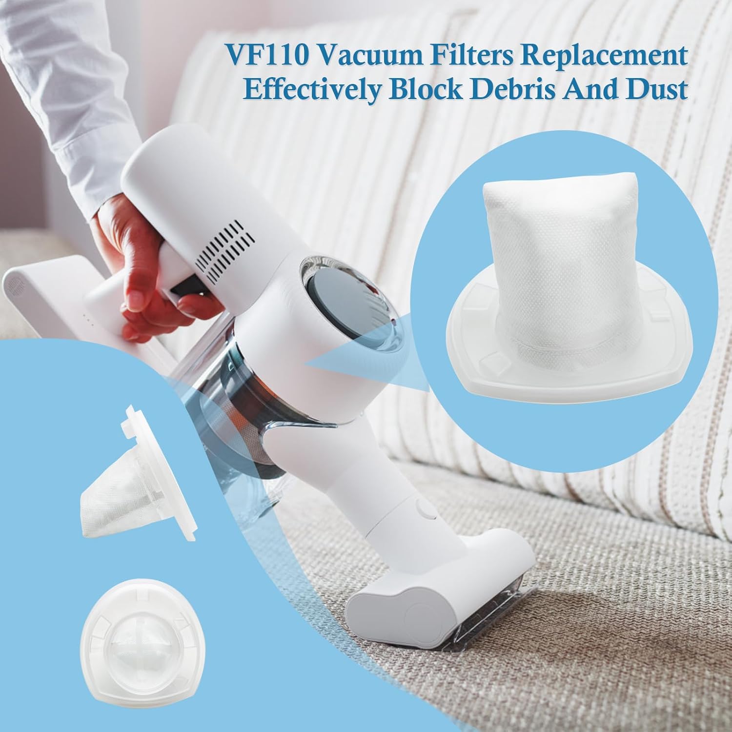 VF110 Replacement Filter for Black and Decker Dustbuster Handheld Cordless Vacuum Filters CHV1410L CHV9610 CHV1210 CHV1510 CHV1410 CHV1410B BDH2000L, 6-Pack - Image 7