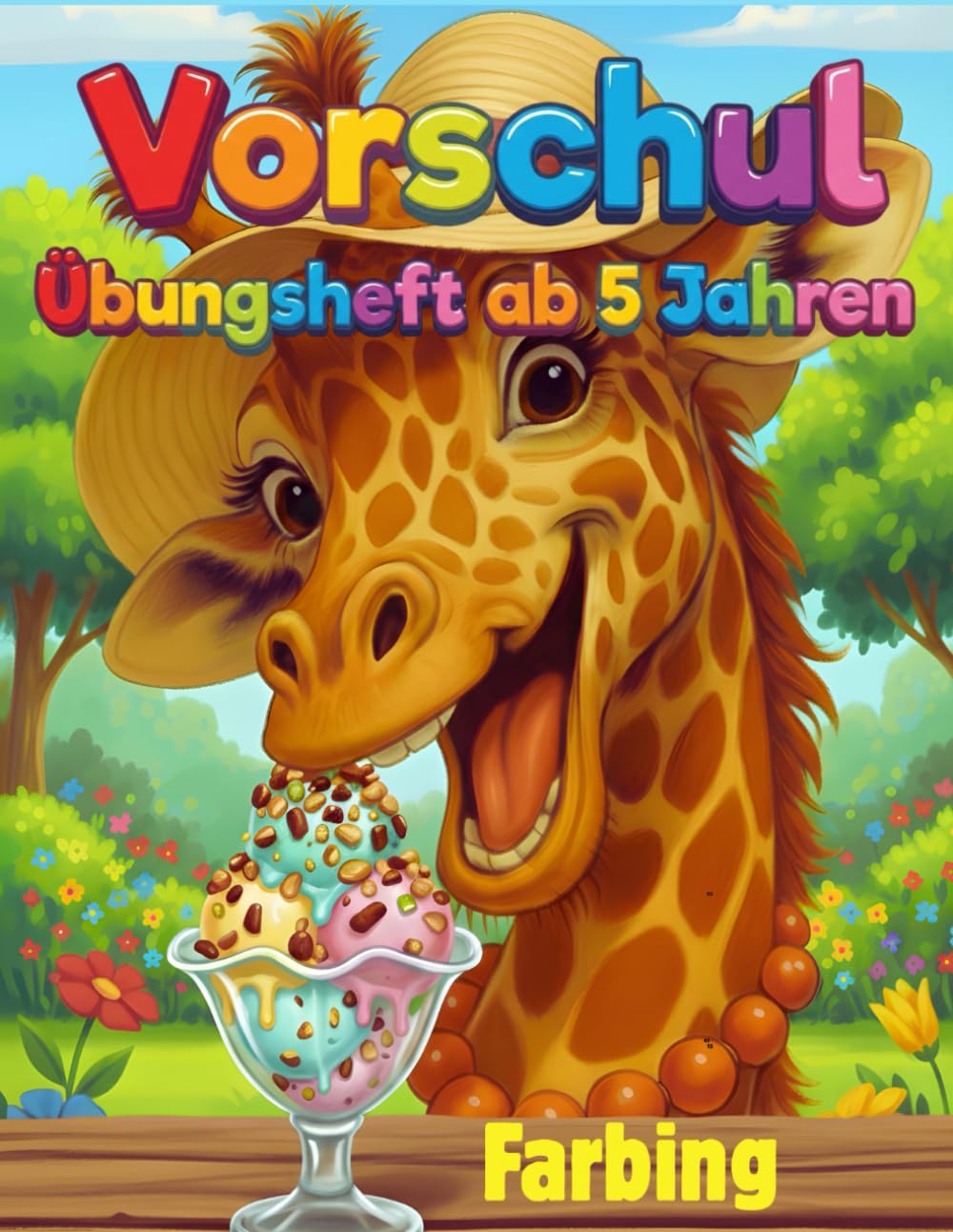 Vorschul-Übungsheft ab 5 Jahren.: Buntes Tierbuch: Was sie fressen & welche Geräusche sie machen. Mit Labyrinthen, Zeichnen und Ausmalen. Übungsheft ... Kinder ab 5 Jahren – Leichtes Zählen lernen.