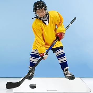 Deekin Hockey Shooting Pad Pucks Board Practice Shooting Stickhandling Heavy Duty Ice Hockey Training Aid with Handle for Kids Adults Puck