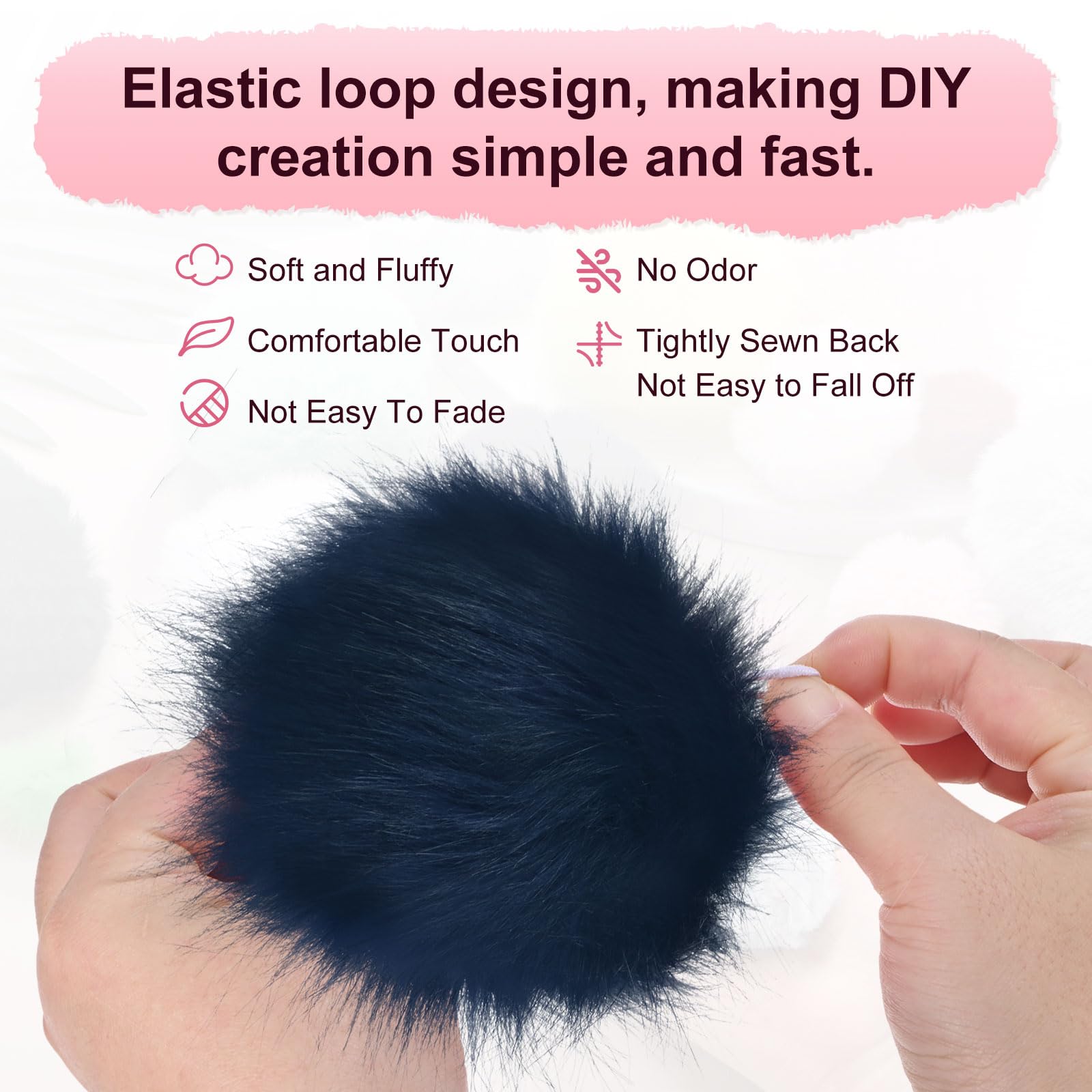 M METERXITY 1-Pack Faux Fur Pom Poms - Image 2