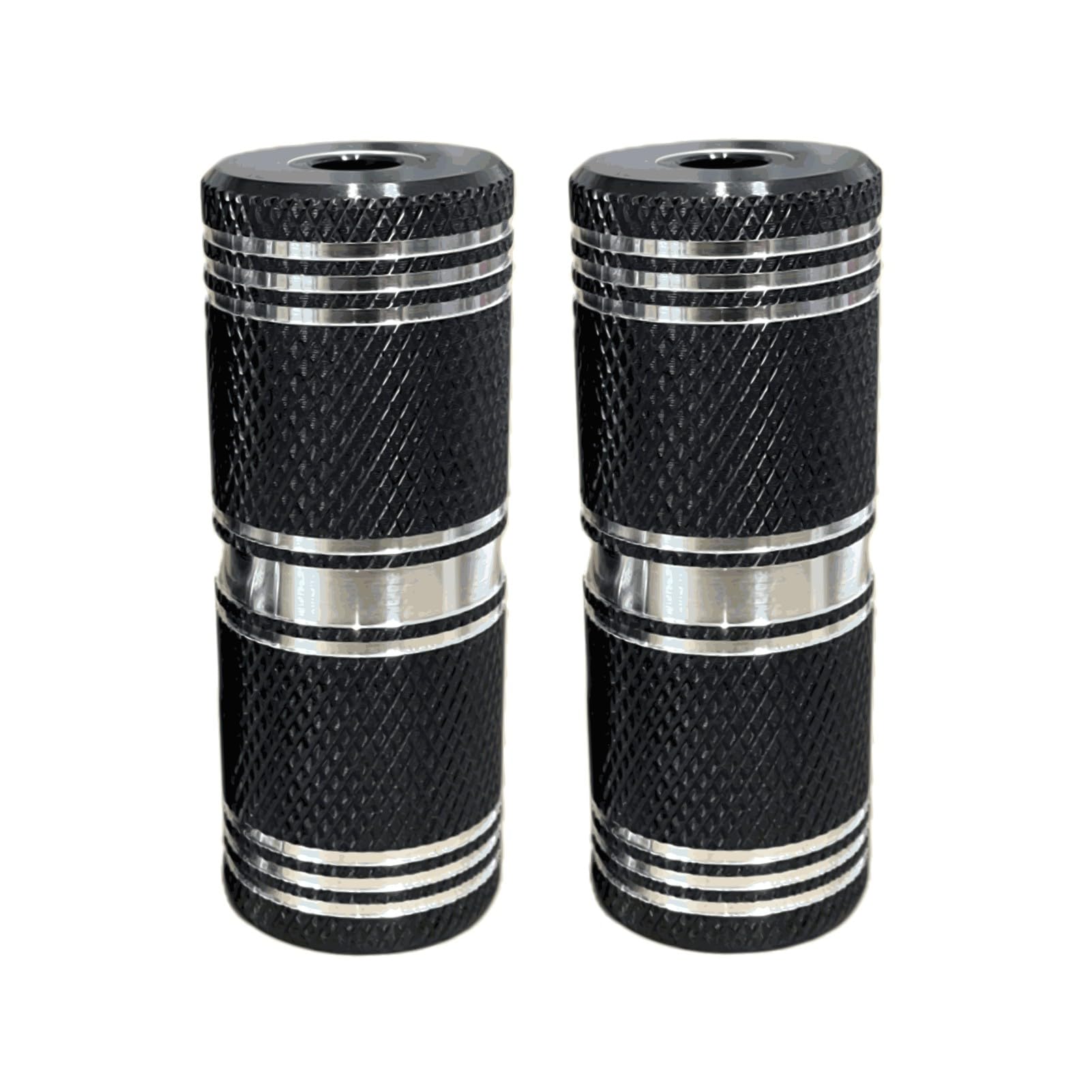 Wheelie No Thread Pegs Aluminum Alloy 105mm Suitable for 14mm and12mm、3/8 Inch E/Bike Axles Black