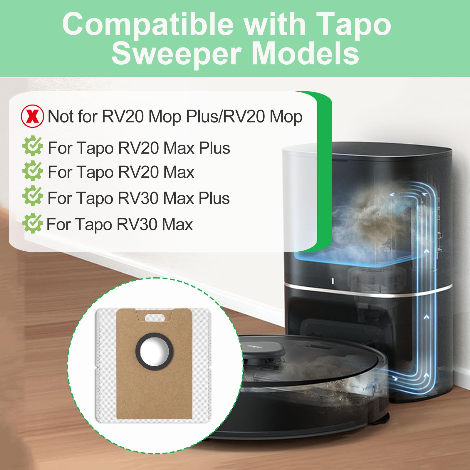 12 worków do Tapo RV30 Max Plus RV20 Max Plus RVA202