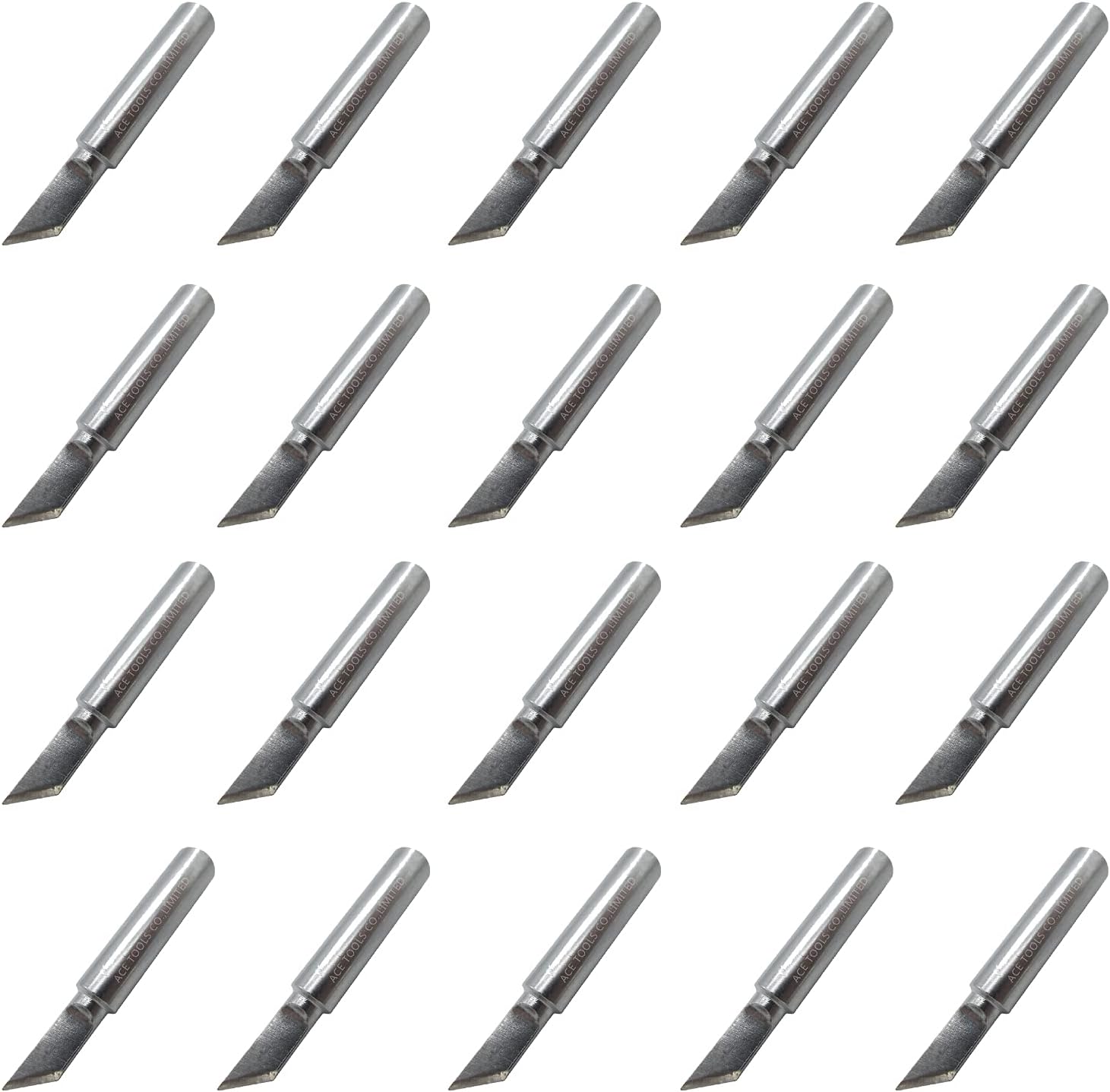 T18-K Knife 0.196" / 5mm Soldering Tip for FX-888 FX-888D FX-8801 FX-600 Baku 878-L2 FX888 FX888D FX8801 FX600 ACE Brand Solder Iron Tips (20)