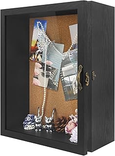 11x14 Inch Deep Display Shadow Box Black with Real Glass - 5 Inch Depth ...