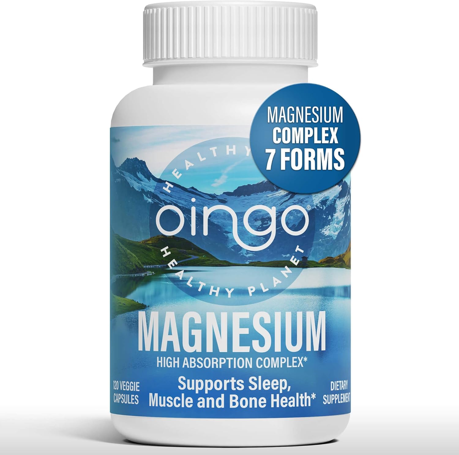 High Absorption Magnesium Complex – 7 in 1 Magnesium Supplement with Magnesium Glycinate, Citrate, Malate supports as Natural Sleep Aid, Leg Cramps Relief, Stress Relief, 250 mg, 120 Veggie Caps