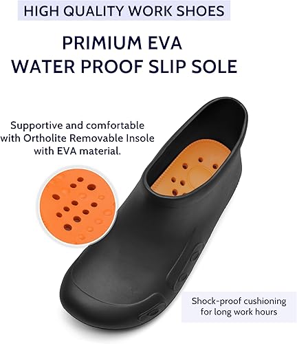 Miniatura 3 de YUNGPRIME Botas de trabajo versátiles impermeables y antideslizantes para hombre y mujer con plantilla extraíble, botas de trabajo antideslizantes,