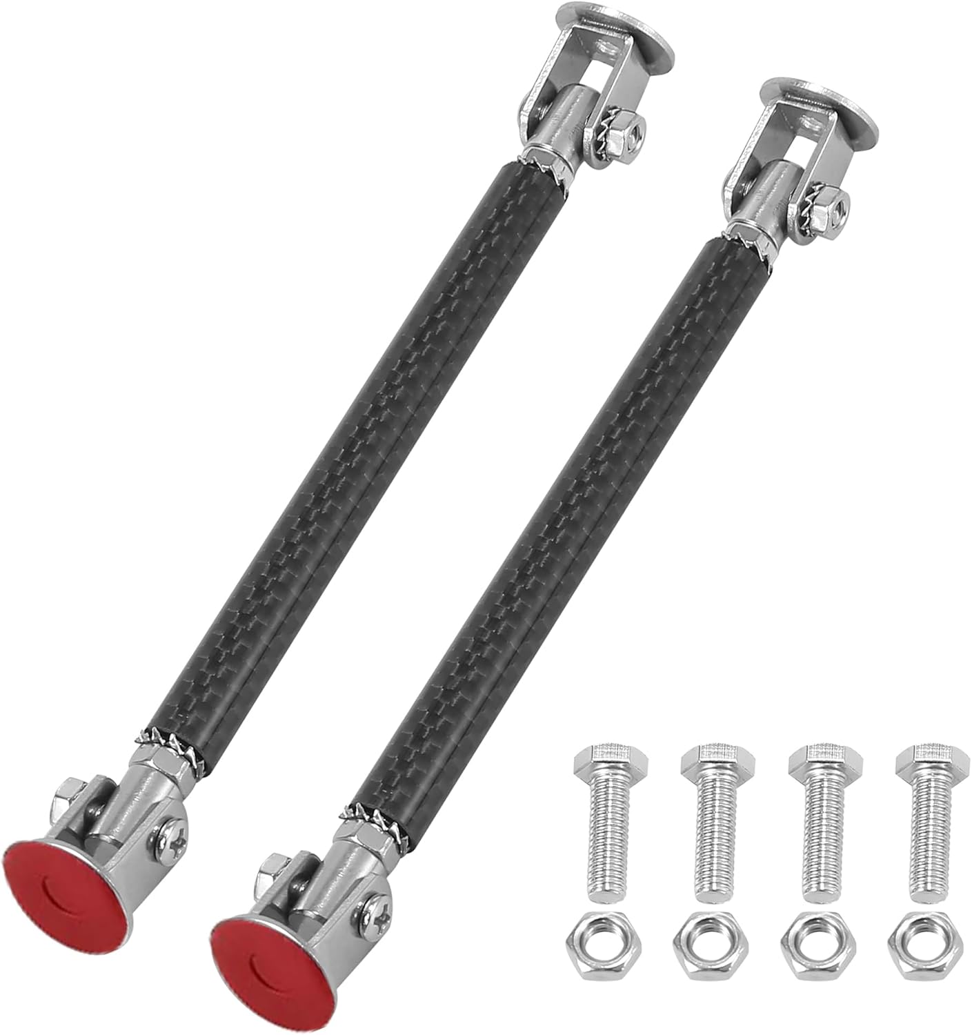 Unifizz 2pcs Car Bumper Lip Protector Splitter Strut Tie Rods 100mm Universal Carbon Fiber Pattern Adjustable Splitter Support Rods