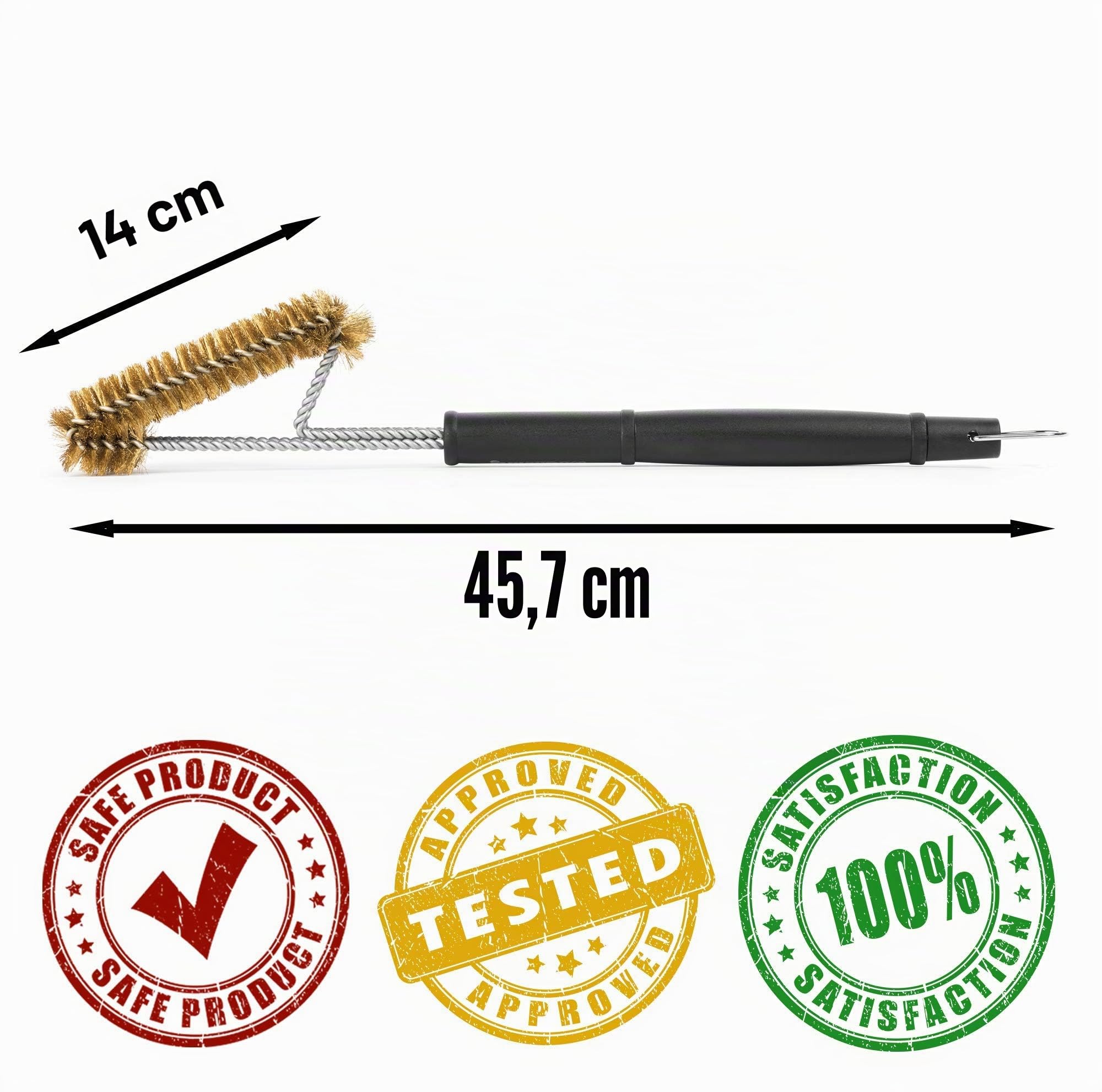 Grillaholics Essentials Grillbürste aus Messing, weichere Messingborsten, Drahtgrillbürste für sichere Reinigung von Porzellan- und Keramikrosten