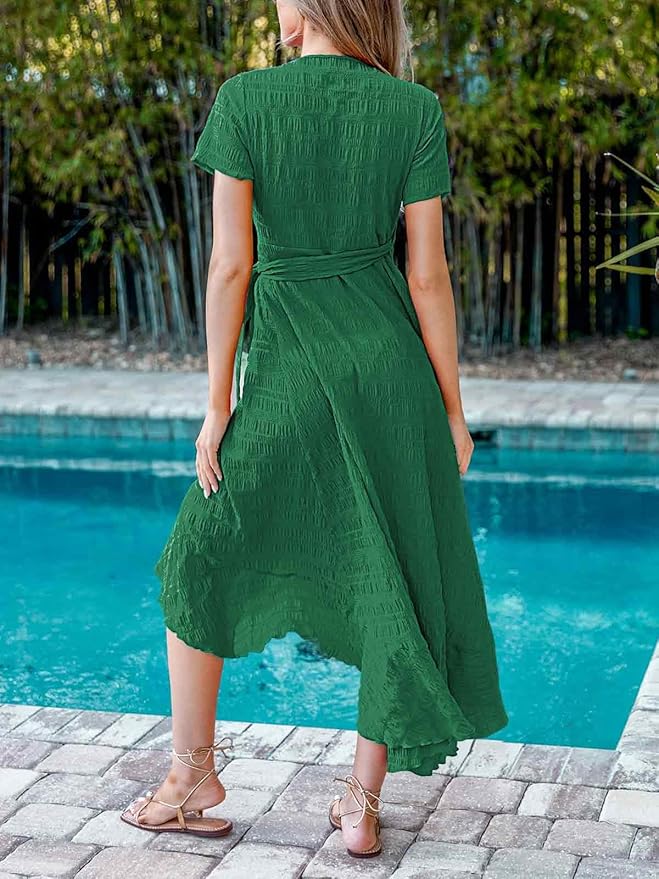 CUPSHE Zomerjurk voor dames, bloemenpatroon, gesmokt, mouwloos, maxi-jurk, ruches, spaghettibandjes, lange vrijetijdsjurk, maxi-jurk, Fuchsia Tropical, XL