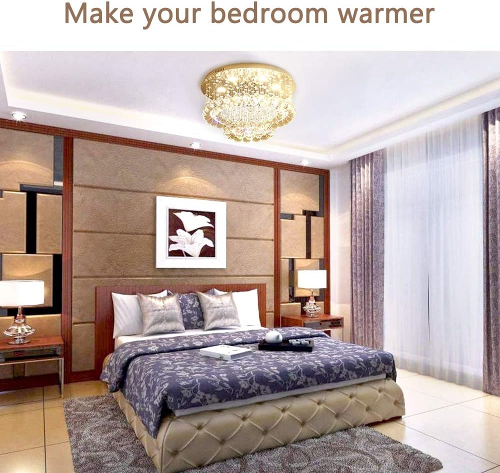 Top Brands Modern Crystal Chandelier, Raindrop Pendant Lighting Fixtures, Flush Mount LED Ceiling Light, Hanging Lamp for Living Room, Bedroom, Dining Room