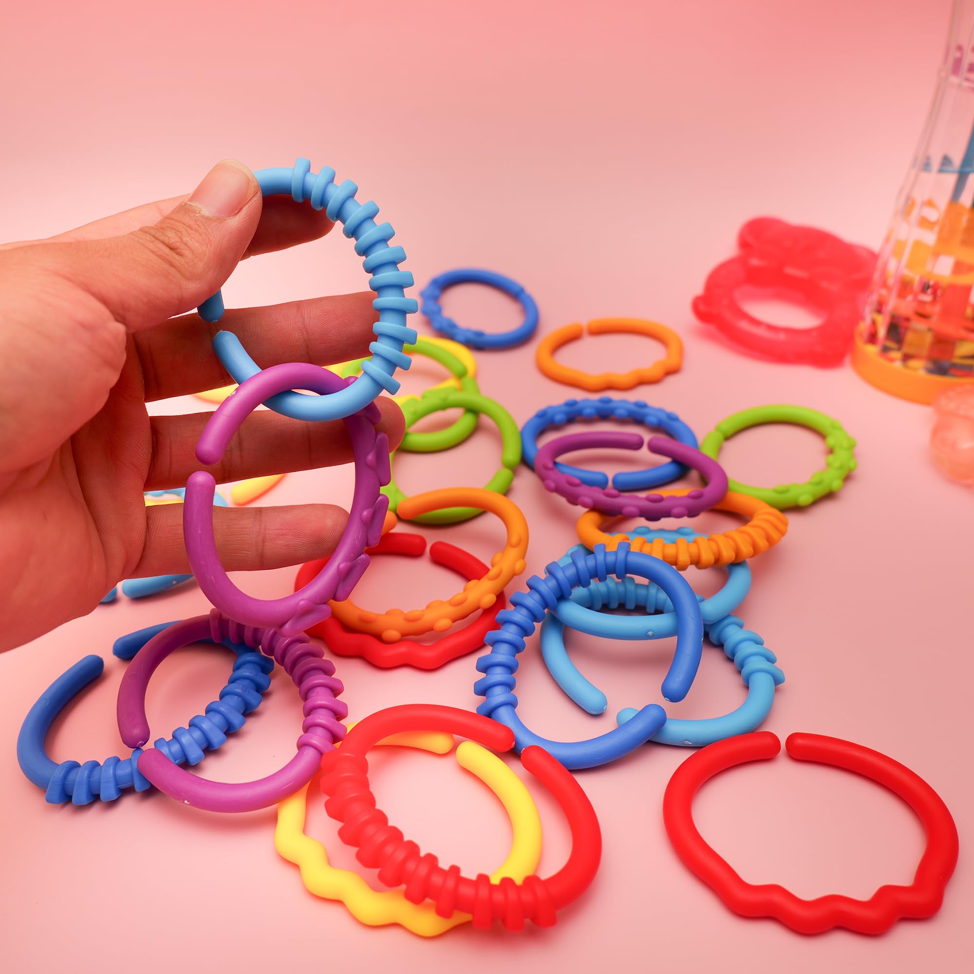 Baby Pram Toys 24-Piece Multicoloured Linkables - Toy Chains With ...