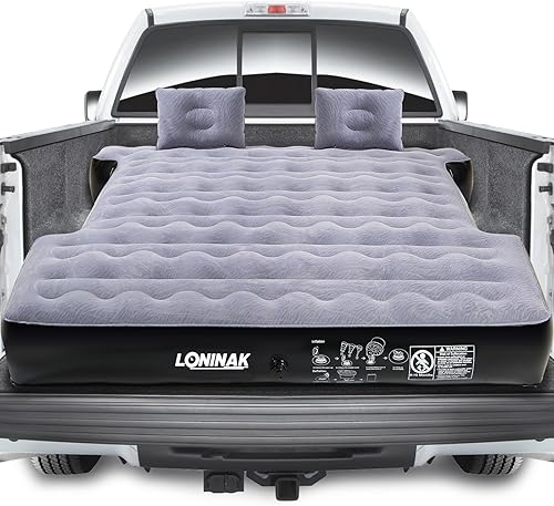 Loninak Colchón de aire inflable para cama de camión de 5.5 a 5.8 pies, colchón inflable para cama de camión corta, colchón de aire inflable con