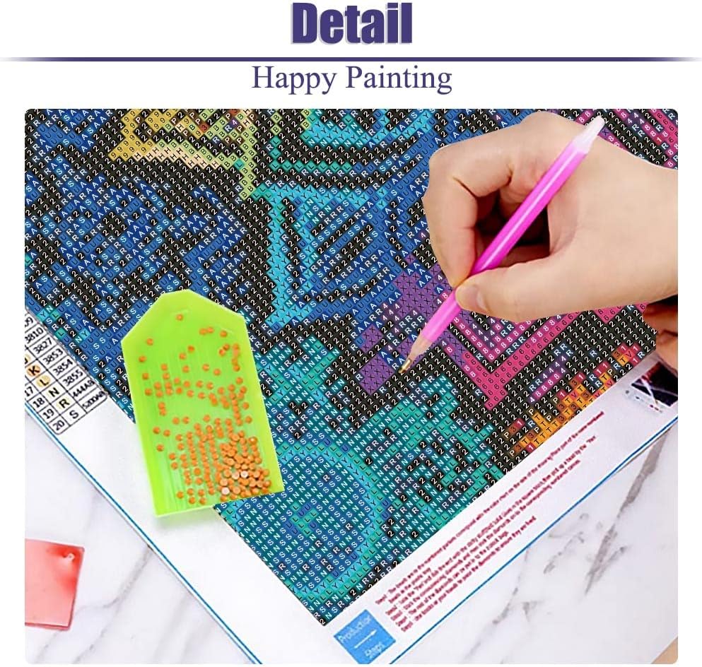 Miniatura 8 de ICECHEN Kits de pintura de diamantes de mandala para adultos, coloridos kits de arte de diamantes 5D para adultos principiantes, pintura con