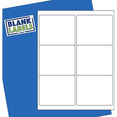 4” x 3.33” Shipping Address Barcode Labels from Blank Labels - 6 Labels Per  Sheet - Permanent White Matte - Inkjet and Laser Guaranteed - Easy to Peel  ...