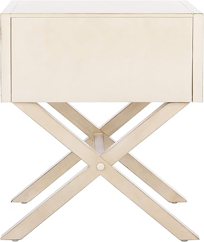 Miniatura 5 de Safavieh Home Collection Odilia - Mesita de noche con 1 cajón, color blanco antiguo y dorado Antiguo/blanco,Negro,Gris,marino,Turquesa