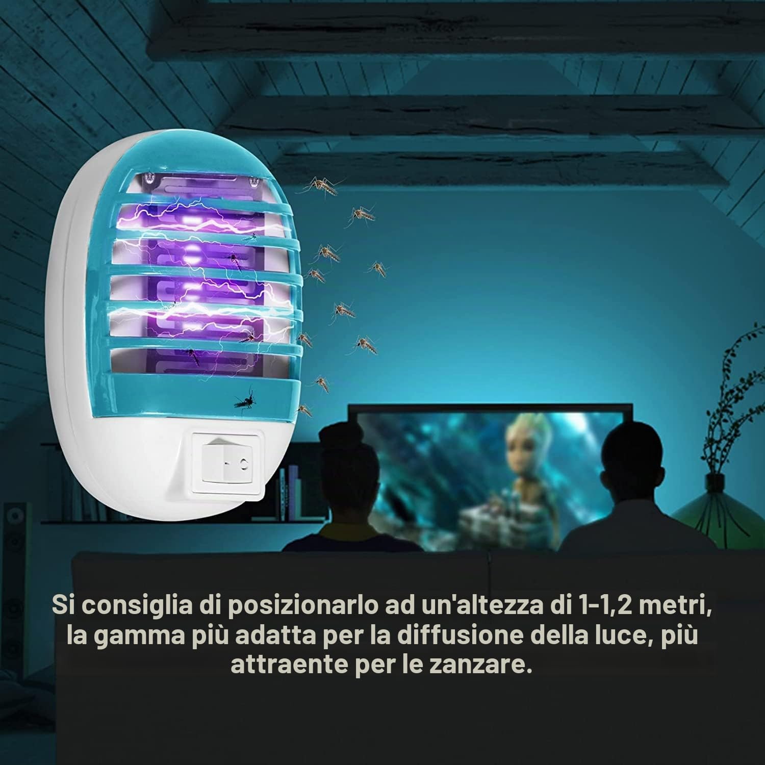 Professionale Lampada Antizanzare Elettrica, Atossica UV Anti Mosche, 2026 Zanzariera Elettrica da Interno per Casa Giardino Interno Cucina Soggiorno, Insetti Zanzare, Mosca,Falene
