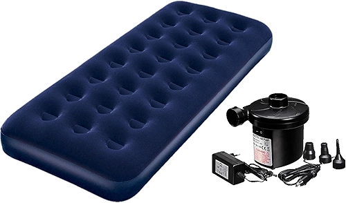 Colchão Inflável Solteiro Resistente Suporta 150 Kilos + Bomba de Ar Eletrica