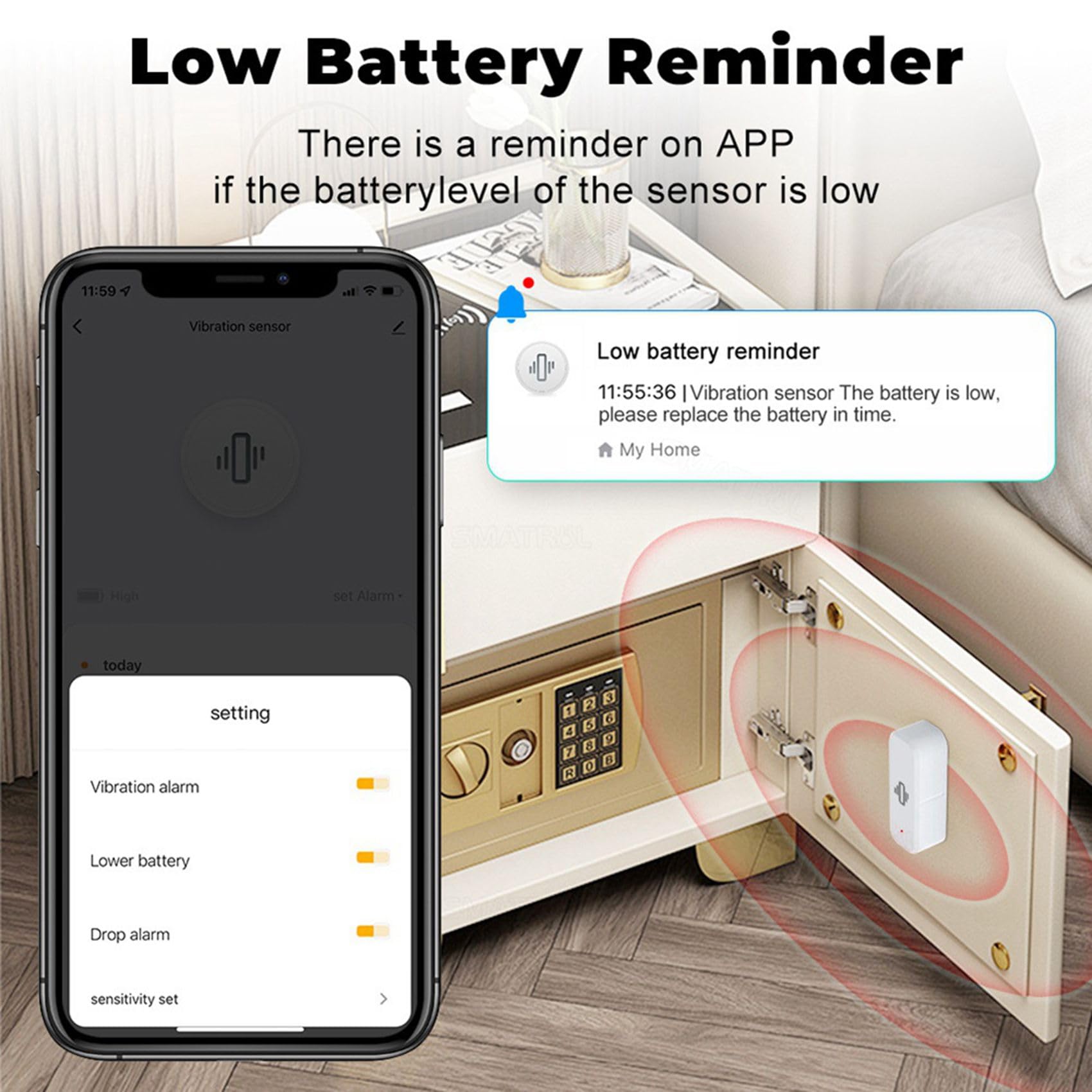 4X Zigbee Inteligentny Czujnik Wibracji Wykrywanie Tuya Life Powiadomienie z Aplikacji Alarm Wibracyjny Ruchu w Czasie Rzeczywistym Inteligentny