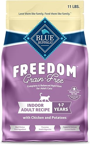 Blue Buffalo Freedom - Alimento seco natural para gatos adultos, sin granos, 11 libras