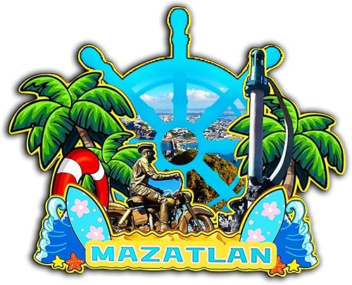 Mazatlan México - Imán de madera para nevera 3D, monumentos de viaje, coleccionables, recuerdos, decoración hecha a mano -2012