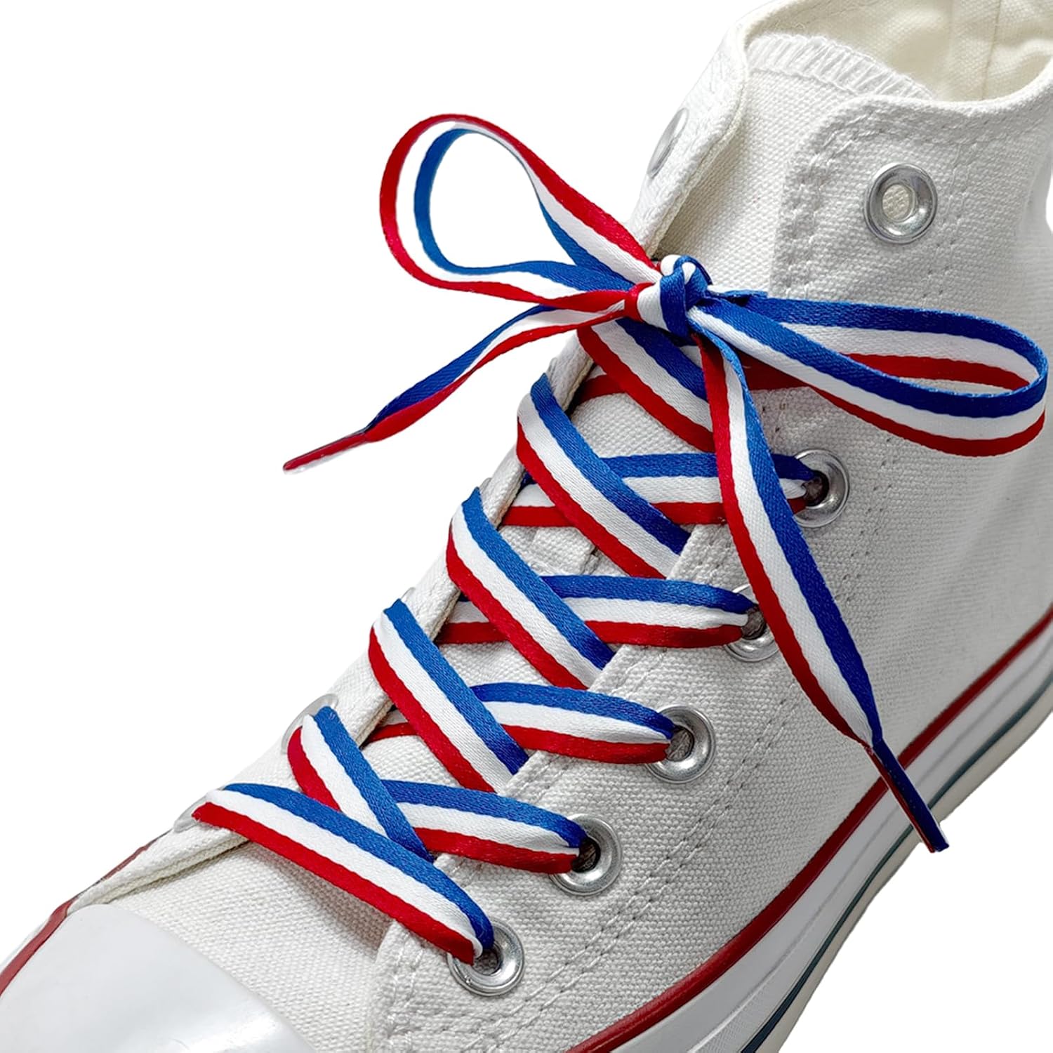 13/32'' Colored Flat Shoelaces, Running Athletic Ribbon Shoe Laces For Sneakers, Replacement Wide Striped Strings