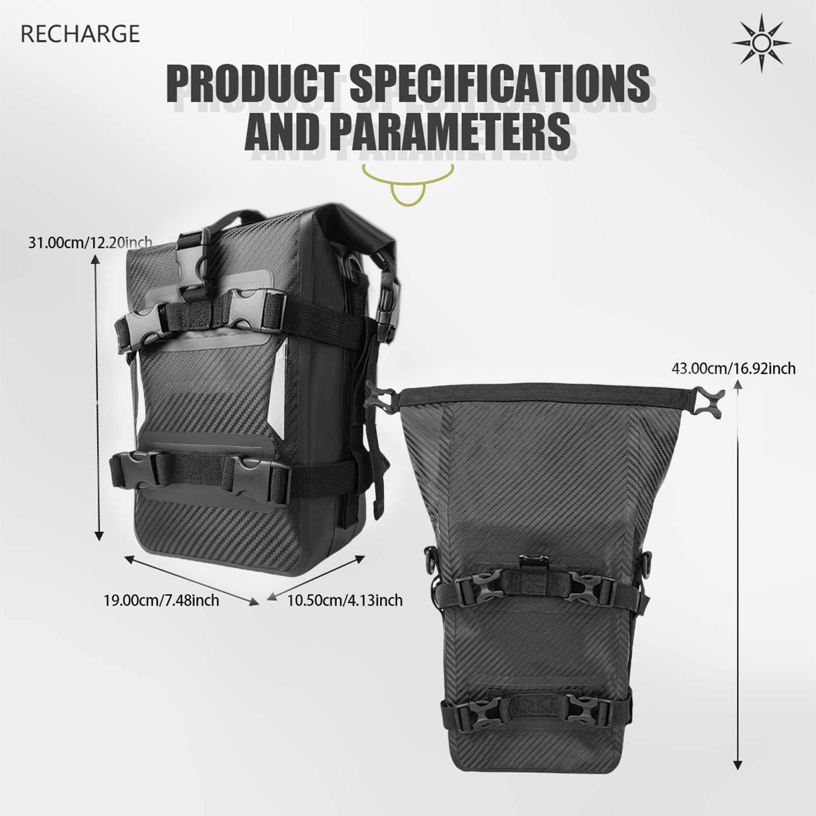 Motorradtasche mit schneller Installation und Entfernung, leichte Fahrradtasche, entworfen für Abenteuerbegeisterte, Motorradgepäck