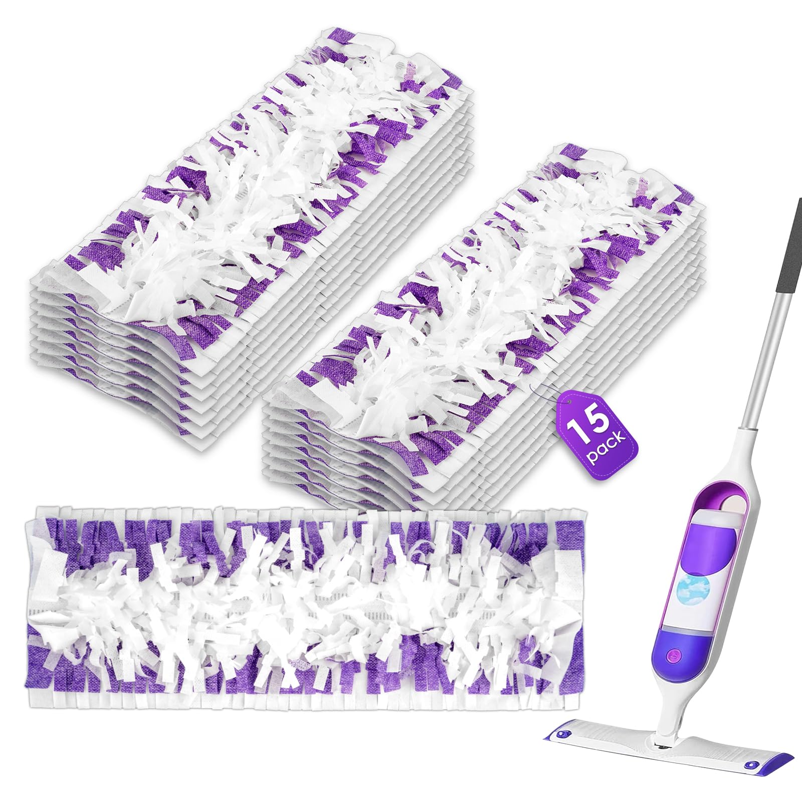 Photo 1 of (15 Pack) PowerMop Replacement Power Mop Pads for Swiffer PowerMop, Disposable PowerMop Mopping Pad Refills Compatible with Swiffer PowerMop, Multi-Surface Mop Pad Refills for Floor Cleaning