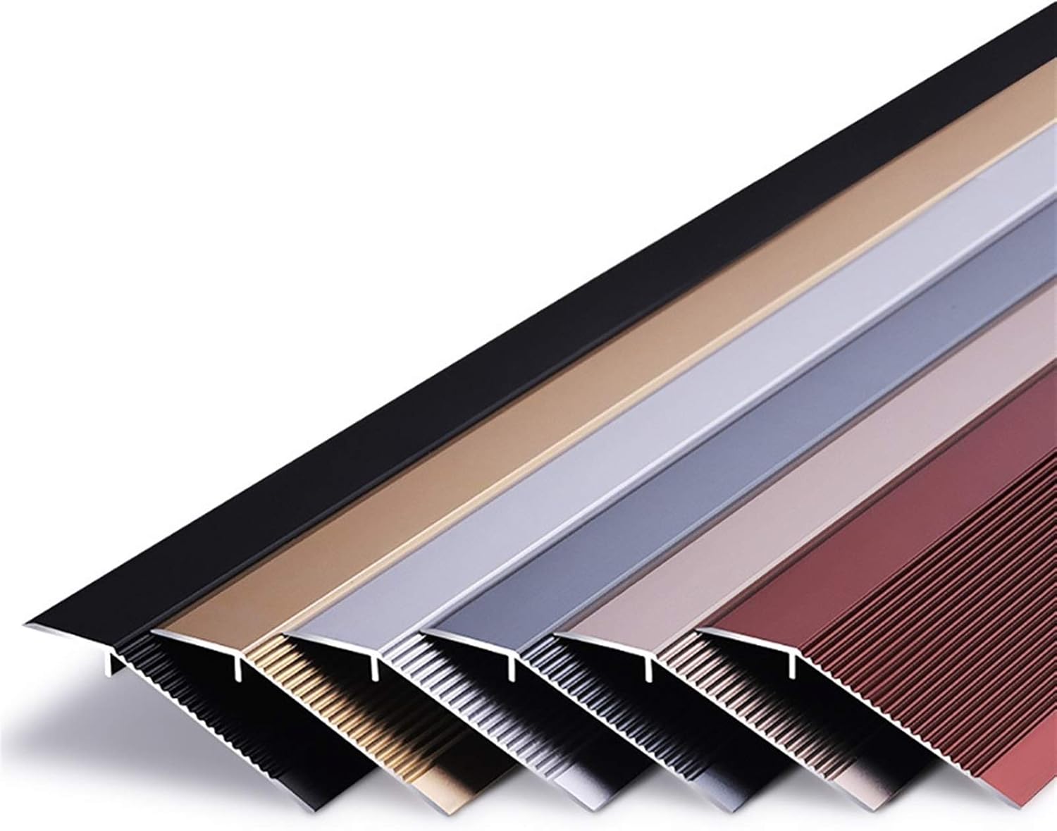 2 Packs of Aluminum Alloy Large Drop Height Buckle Threshold Free Drill 10x150cm Profile Slope Threshold Trim Strip Metal Door Bar (Color : Purple Size : 10x150cm)