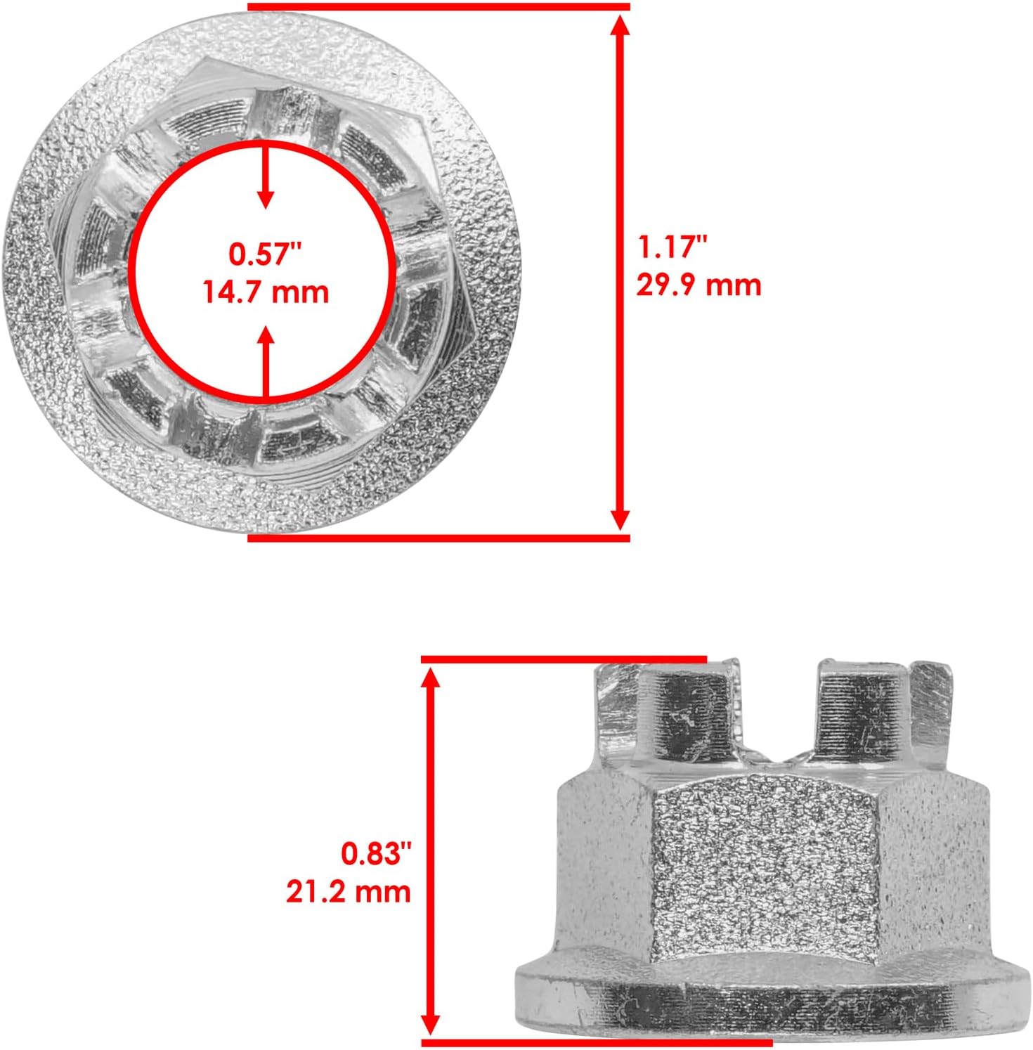 Replacement For 90305-369-000 90305-HA7-670 90305-HM5-A80 Axle Castle Nut for Honda Qty2 Mod-C26C-10433
