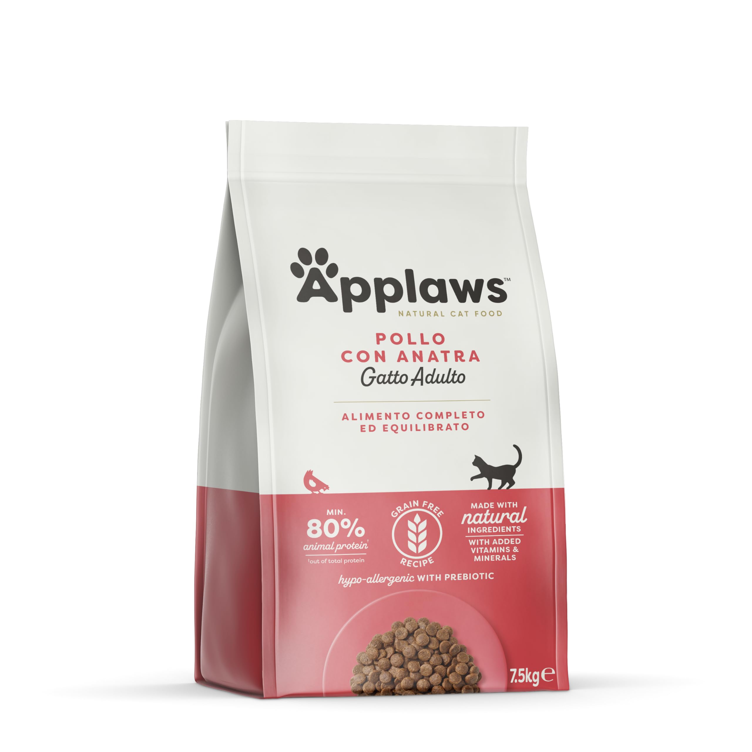 Applaws Alimento secco completo per gatti, pollo con anatra extra, per gatti adulti - sacco richiudibile da 7.5 kg