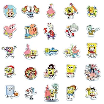Amazon.co.jp: kolergam(店) 50枚forスポンジボブステッカー