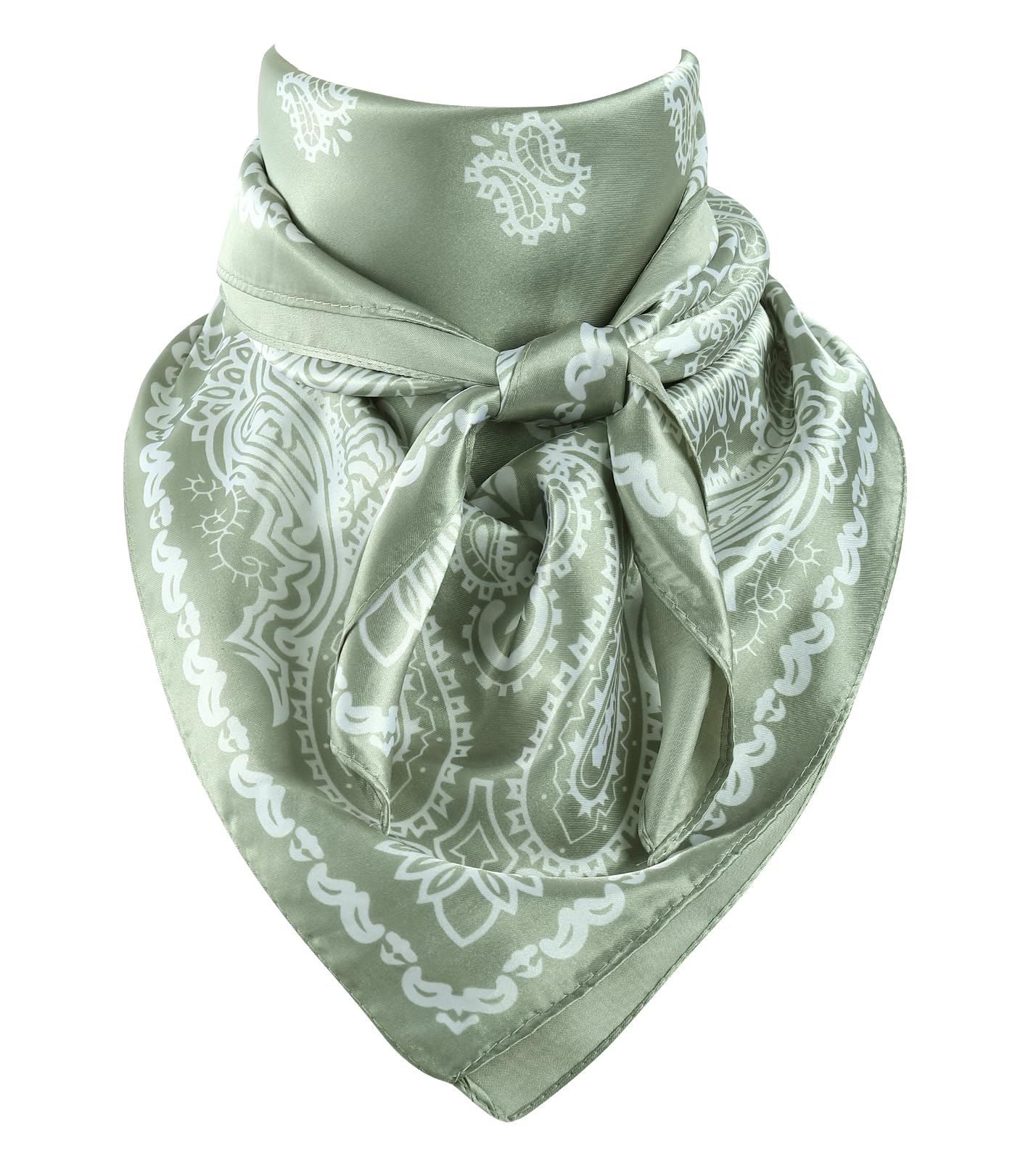 GERINLY 35 Inch Wild Rag Cowboy Scarves for Men, Large Rancher Neckerchief Silk Feel, Oversize Western Bandana Paisley