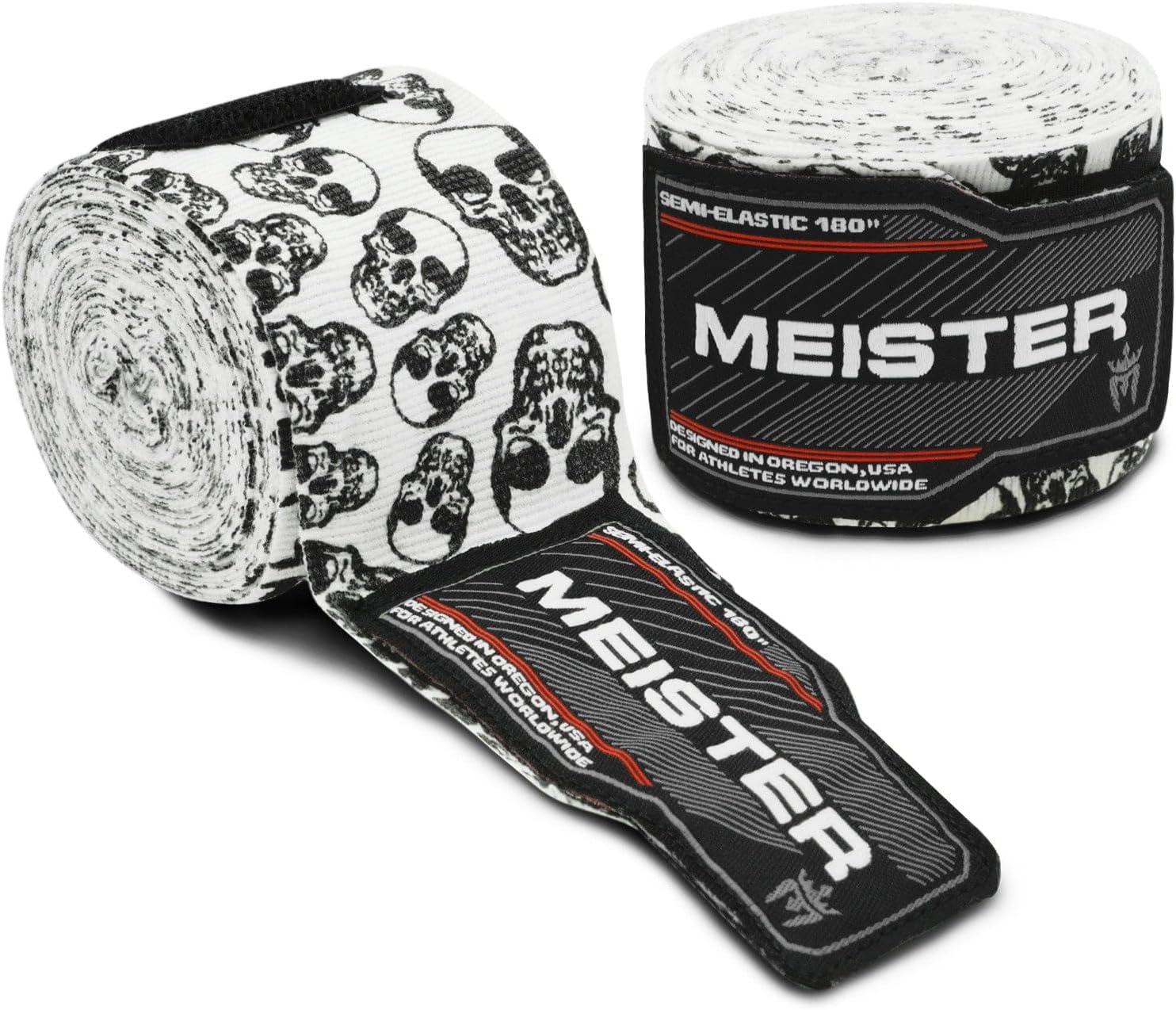 Meister 180 Inch Semi-Elastic Adult Hand Wraps for MMA and Boxing (Pair)