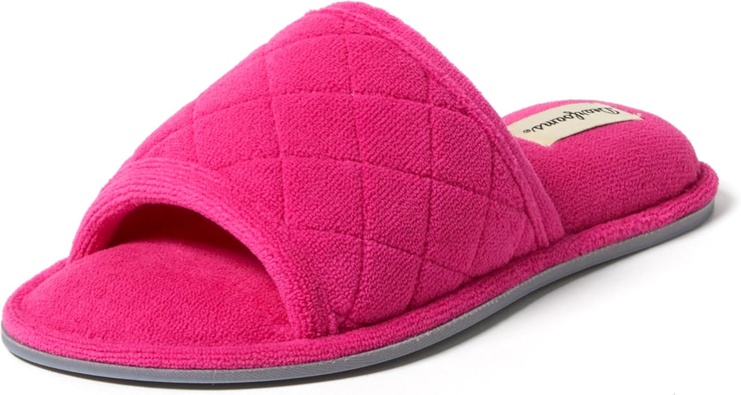 Dearfoams womens Slipper Memory Foam Summer House Shoe Beatrice Terry Slide