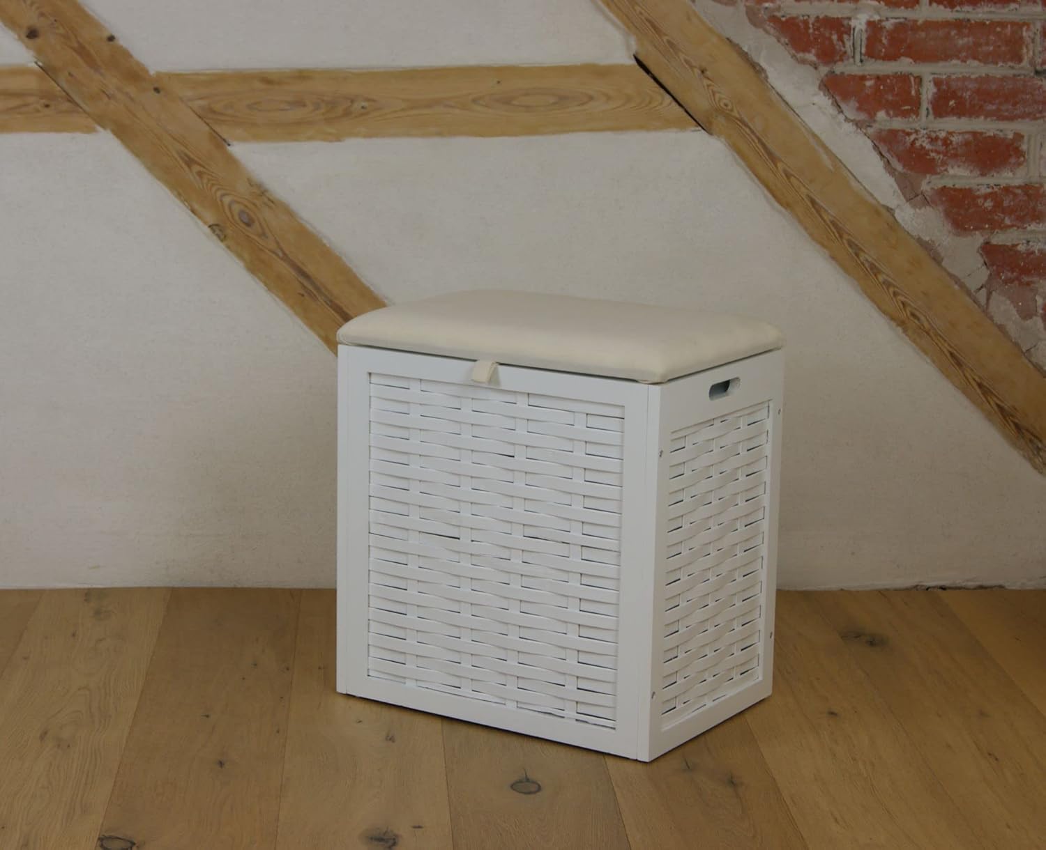 Lycce Wäschehocker Wäschetruhe Wäschekorb 2in1 Badhocker Sitzhocker